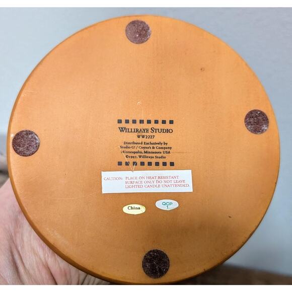 VTG 1997 Williraye Studio Christmas Holiday Angel Folk Art Candle Holder WW2227 - Picture 9 of 9